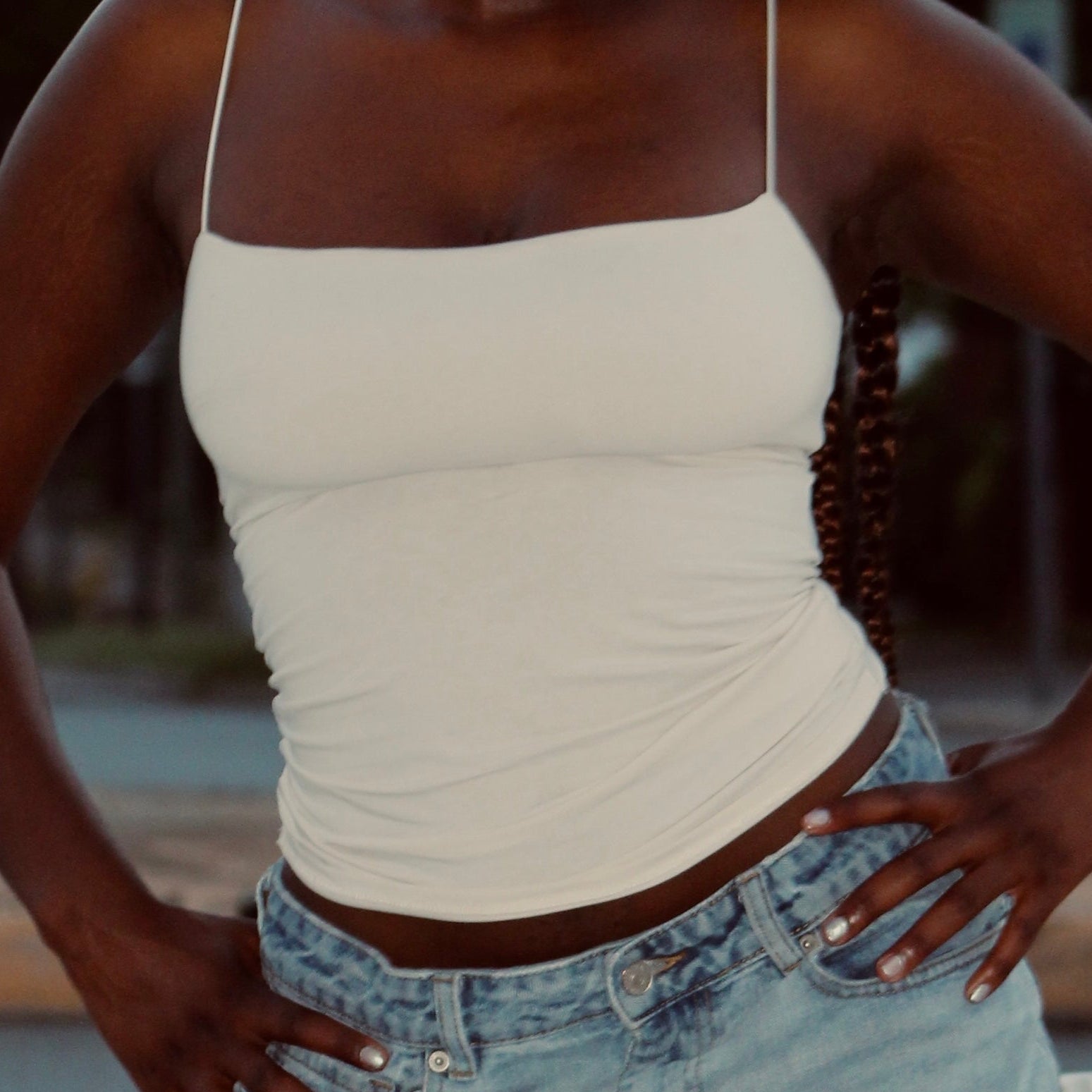 Emmy Tank Top: Ecru / Contemporary