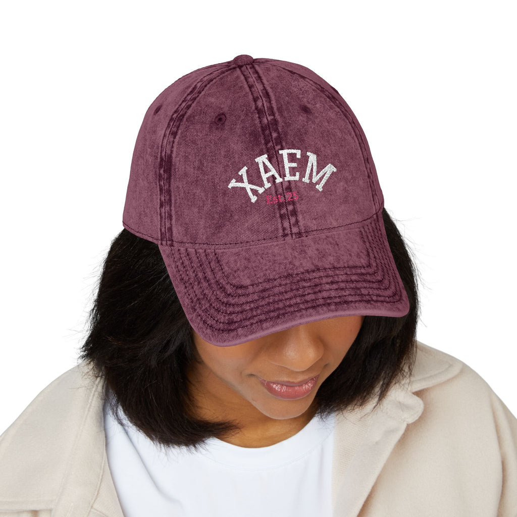 Vintage Embroidered Cap — Distressed Retro Baseball Hat
