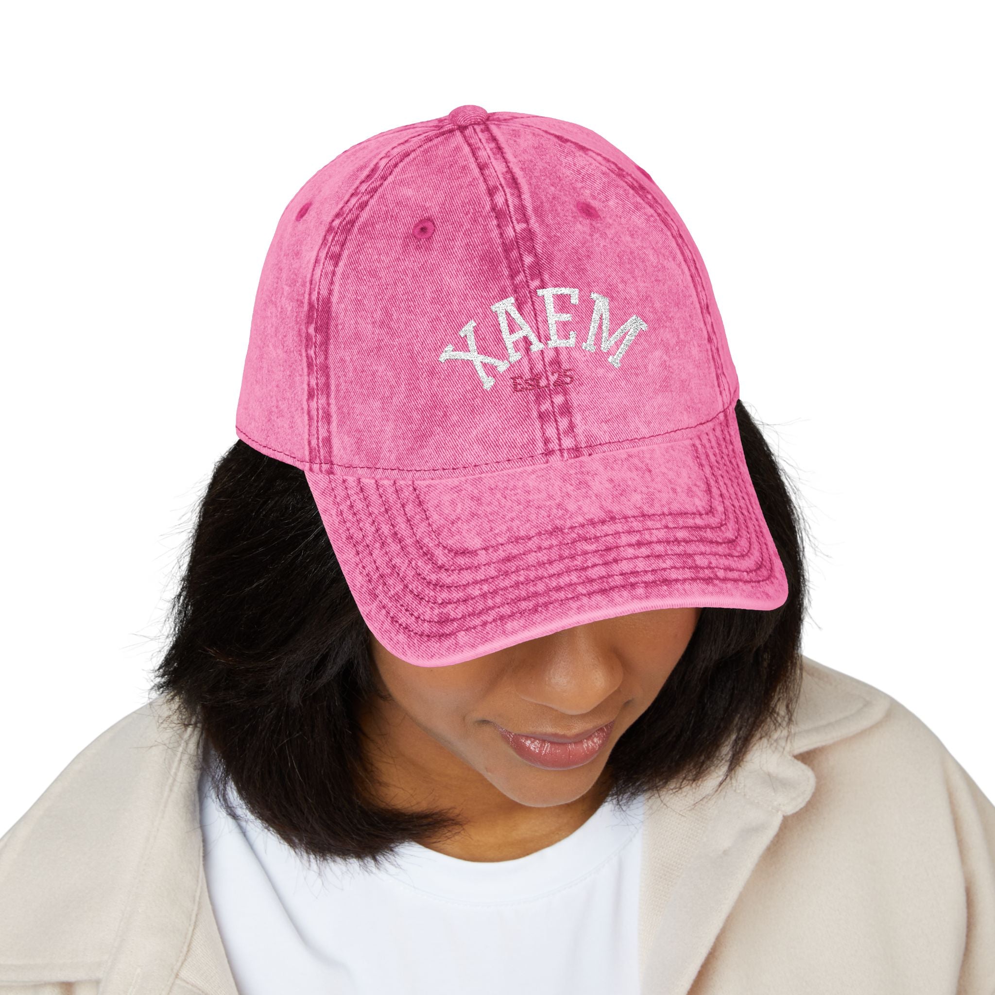Vintage Embroidered Cap — Distressed Retro Baseball Hat